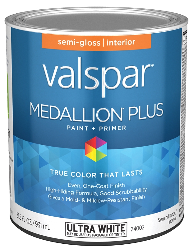 Valspar 028.0024002.005 1Quart Ultra White Medallion® Plus SemiGloss