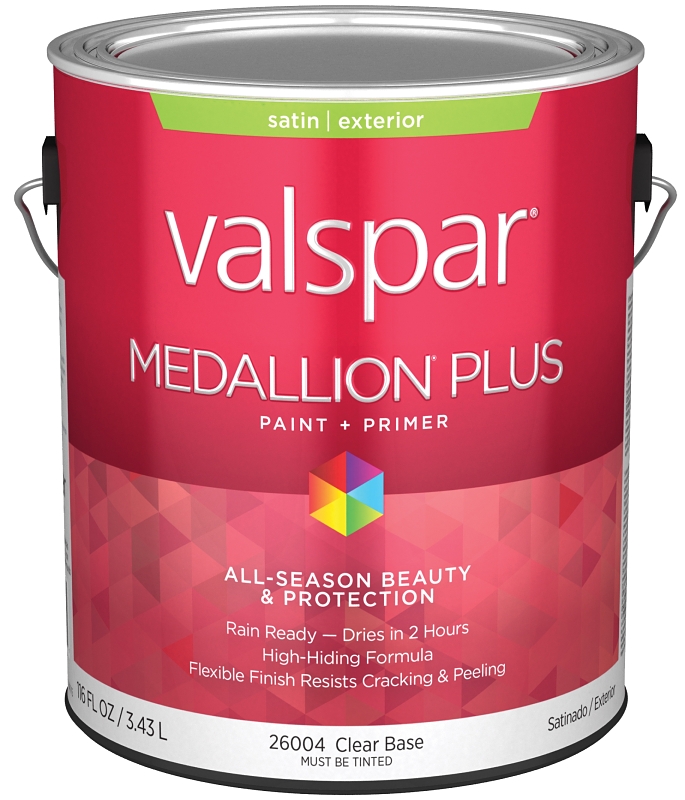 Valspar 028.0026004.007 1Gallon Medallion® Plus Satin Exterior Clear Base Paint & Primer at
