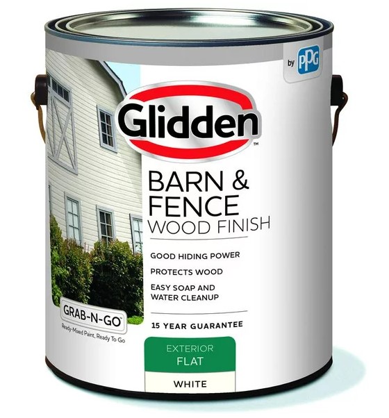 Glidden 37762/05 Exterior Paint Barn and Fence Paint White 5Gallon at