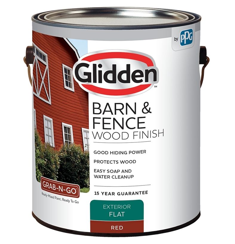 Glidden 4099F/01 Gallon Red Flat Barn And Fence Exterior GrabNGo® Wood Finish at Sutherlands