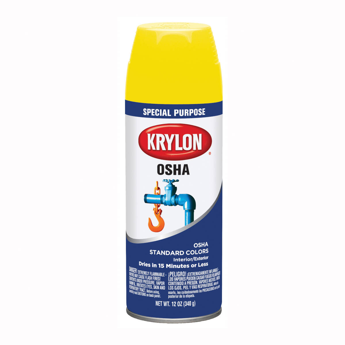 Krylon K01813007 12Ounce Safety Yellow Gloss Osha Color Spray Paint at