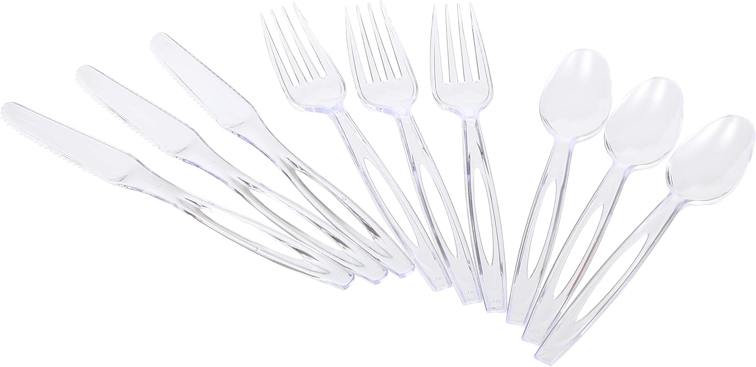 GLAD BBP0237 Assorted Clear, Disposable Cutlery, 250-Piece Value-Pack ...