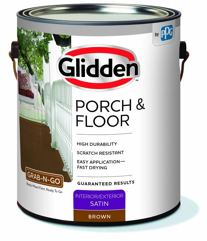 Glidden 3031F/01 1Gallon, Brown, Satin, Interior/Exterior, Porch And
