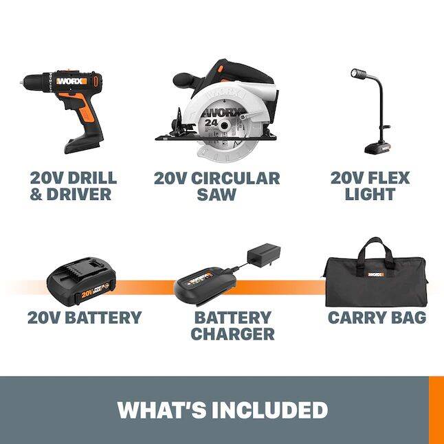 Worx Power Share 20-Volt 5-1/2-in Cordless Circular Saw (Bare Tool)