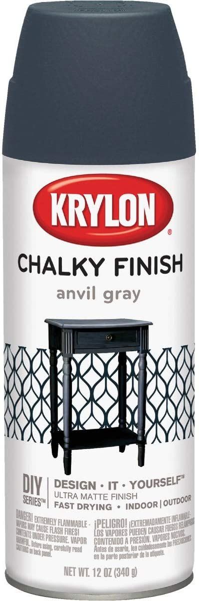 Krylon Chalky Finish Paint, Quart (32 Oz) - Ultra Matte Misty Gray For Furniture & Crafts 9 thumbnail image