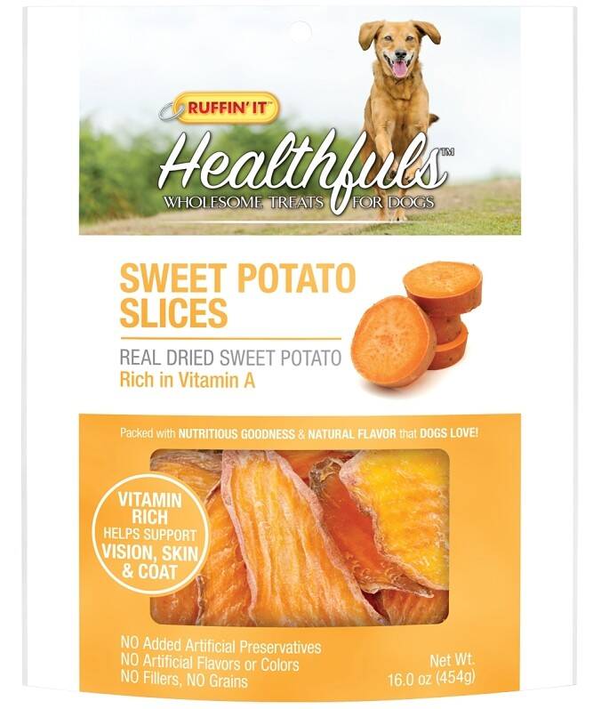 RUFFIN'IT 8310 16-Ounce Healthfuls Sweet Potato Slices Dog Treat ...