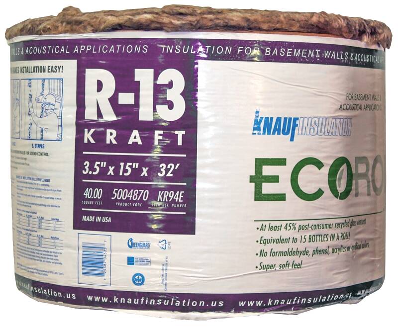 Knauf Insulation KR94E/TAK 32-Foot X 15-Inch Fiberglass Insulation Roll ...
