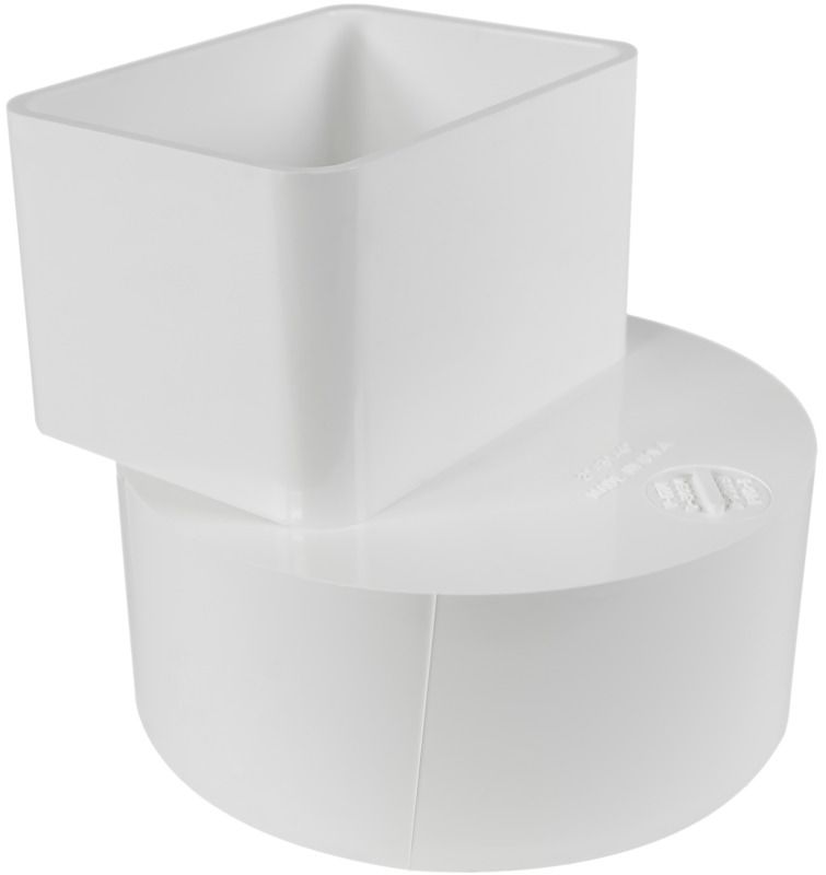 GENOVA 414462BC 2-Inch x 3-Inch x 4-Inch White Vinyl Downspout Adapter ...