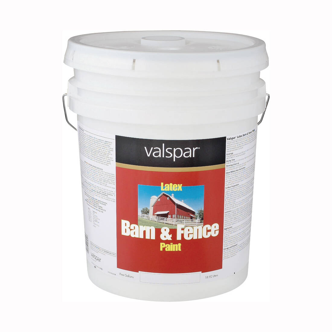 Valspar 312570 5Gallon White Barn And Fence Paint at