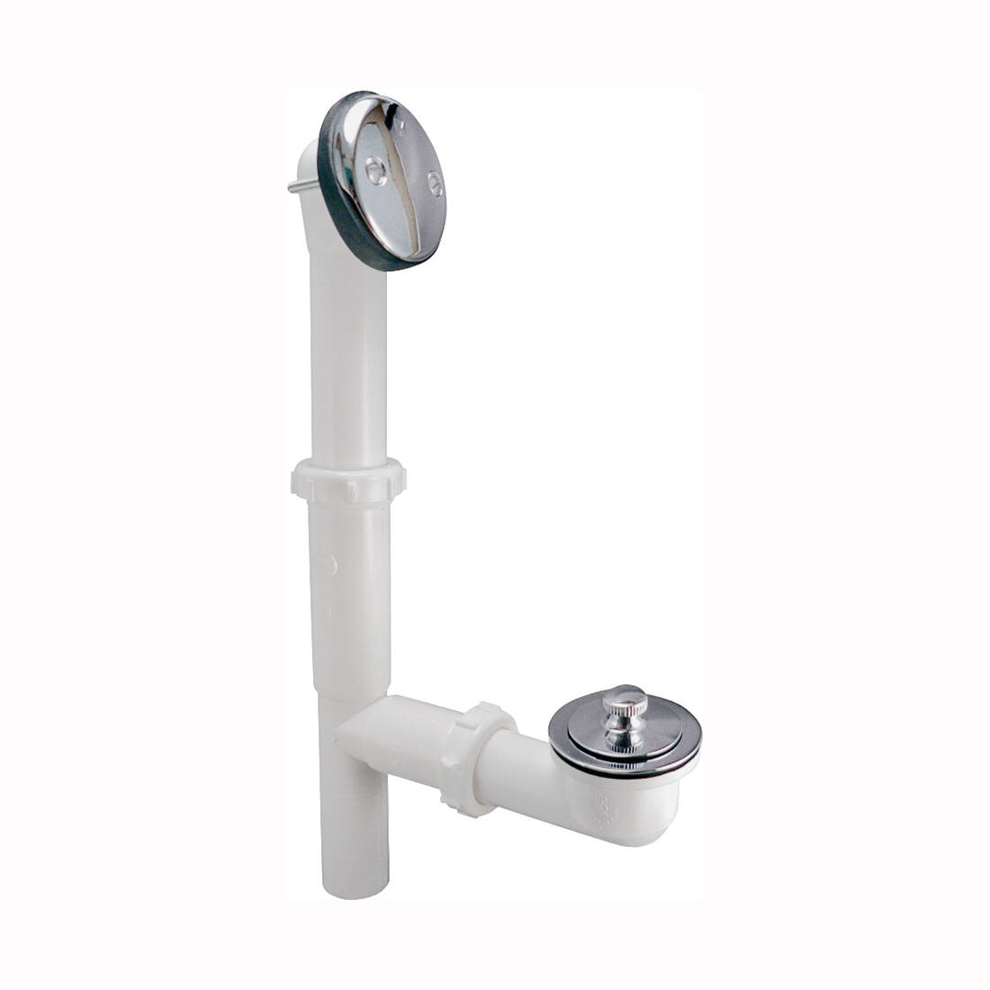 Keeney 62AW Bath Drain Assembly, Plastic/Zinc, White, Chrome at Sutherlands