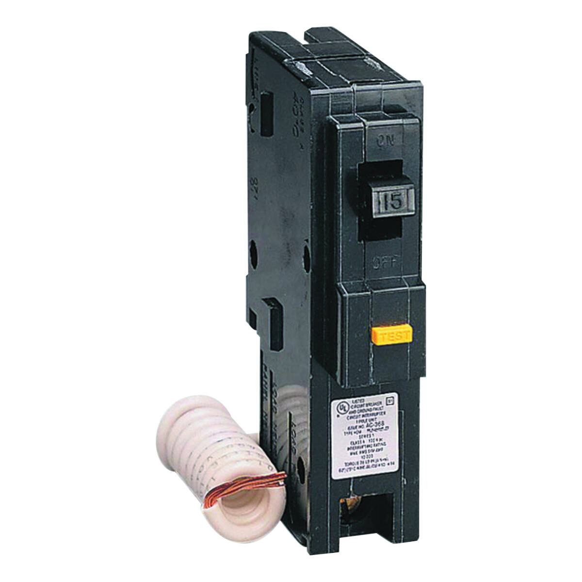 Square D 6721401 Homeline 1Pole 15Amp GFCI Circuit Breaker, 1Inch