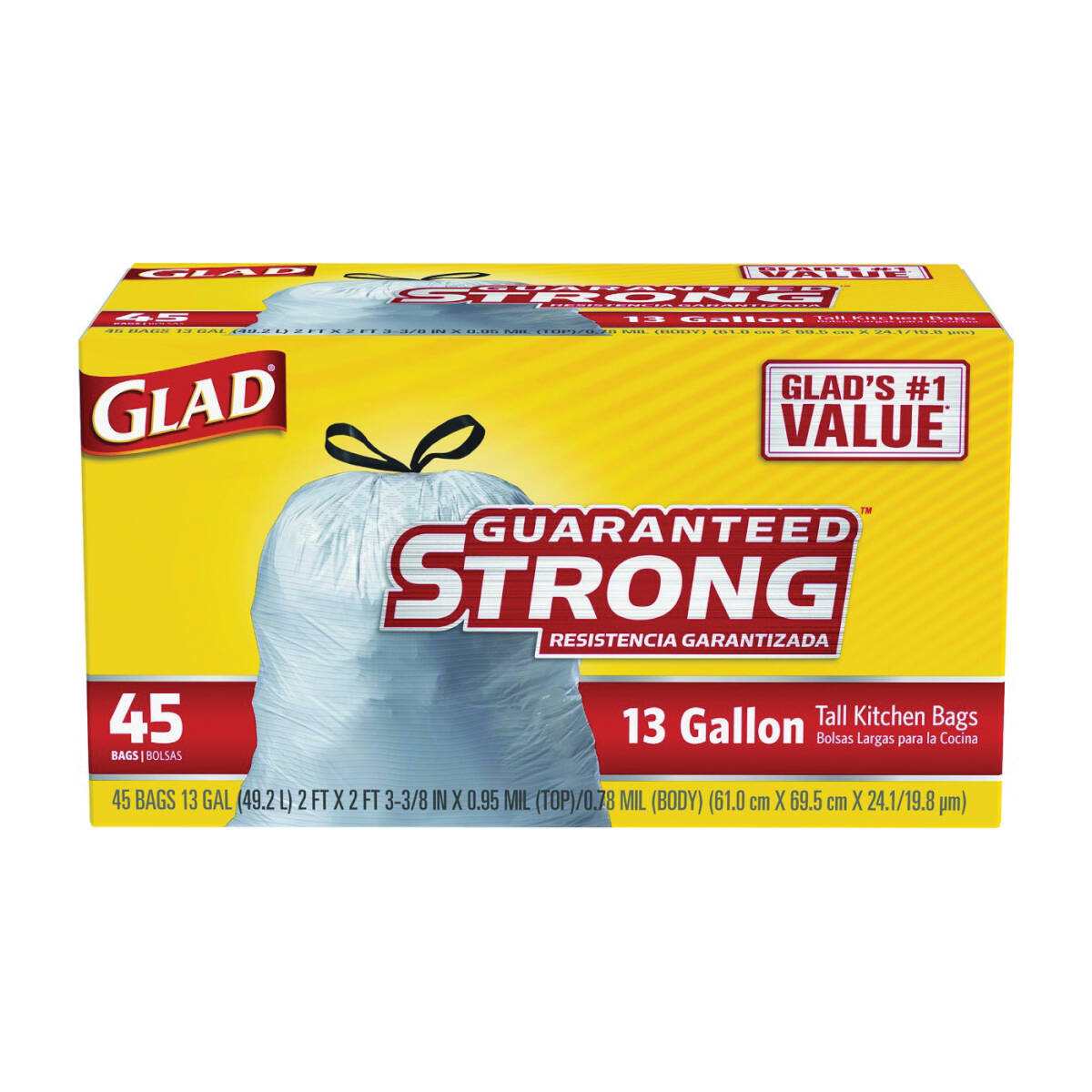 GLAD 78362 13-Gallon Capacity White Tall Kitchen Trash Bag at Sutherlands