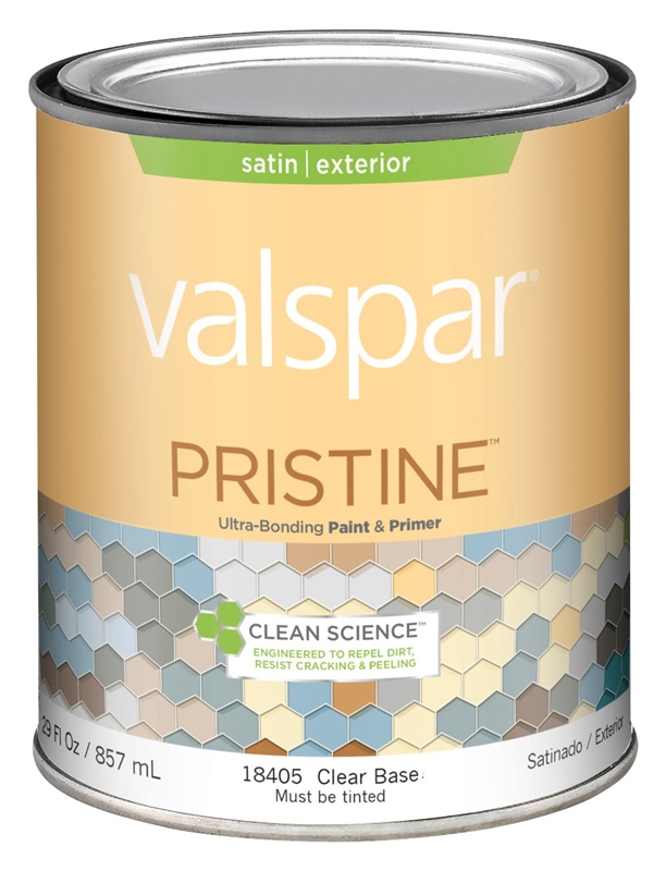 Valspar 18405 1Quart Satin Clear Base Exterior Paint And Primer at Sutherlands