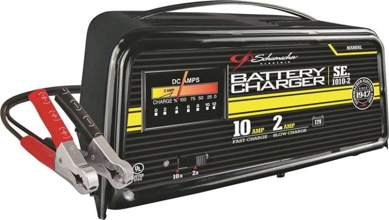 Schumacher SE10102 2/10a 12v Manual Battery Charger at Sutherlands