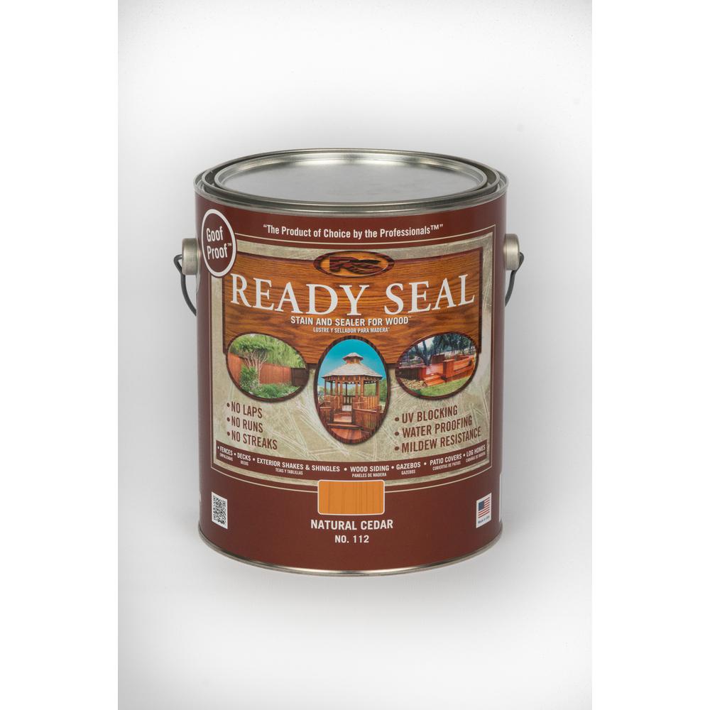 Ready Seal 112 Natural Cedar Exterior Wood Stain & Sealer – 1 Gal, Semi-Transparent