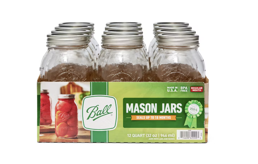 Jarden 62000 Ball 1Quart Capacity Regular Mason Canning Jar at Sutherlands