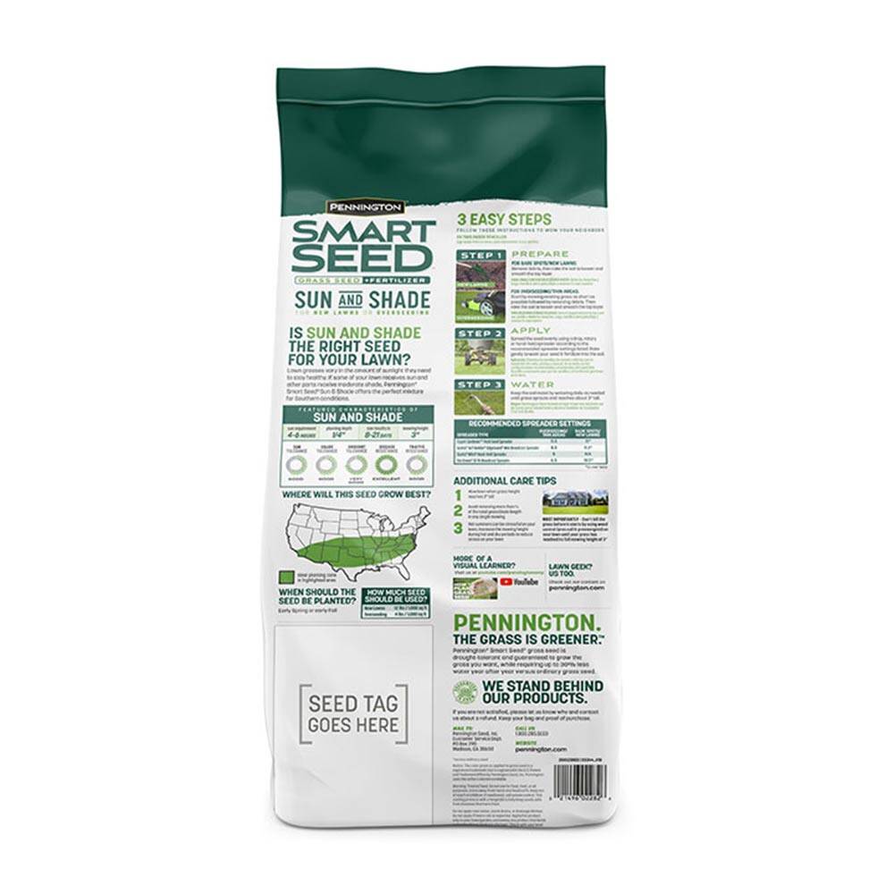 Pennington 3385507 Smart Seed® Sun And Shade Grass Seed 7 Pound at