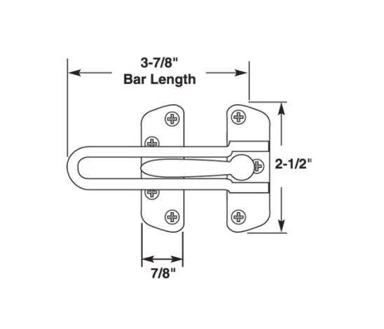 Prime-Line U 9899 Defender Security® Antique Brass Swing Bar Lock Door ...