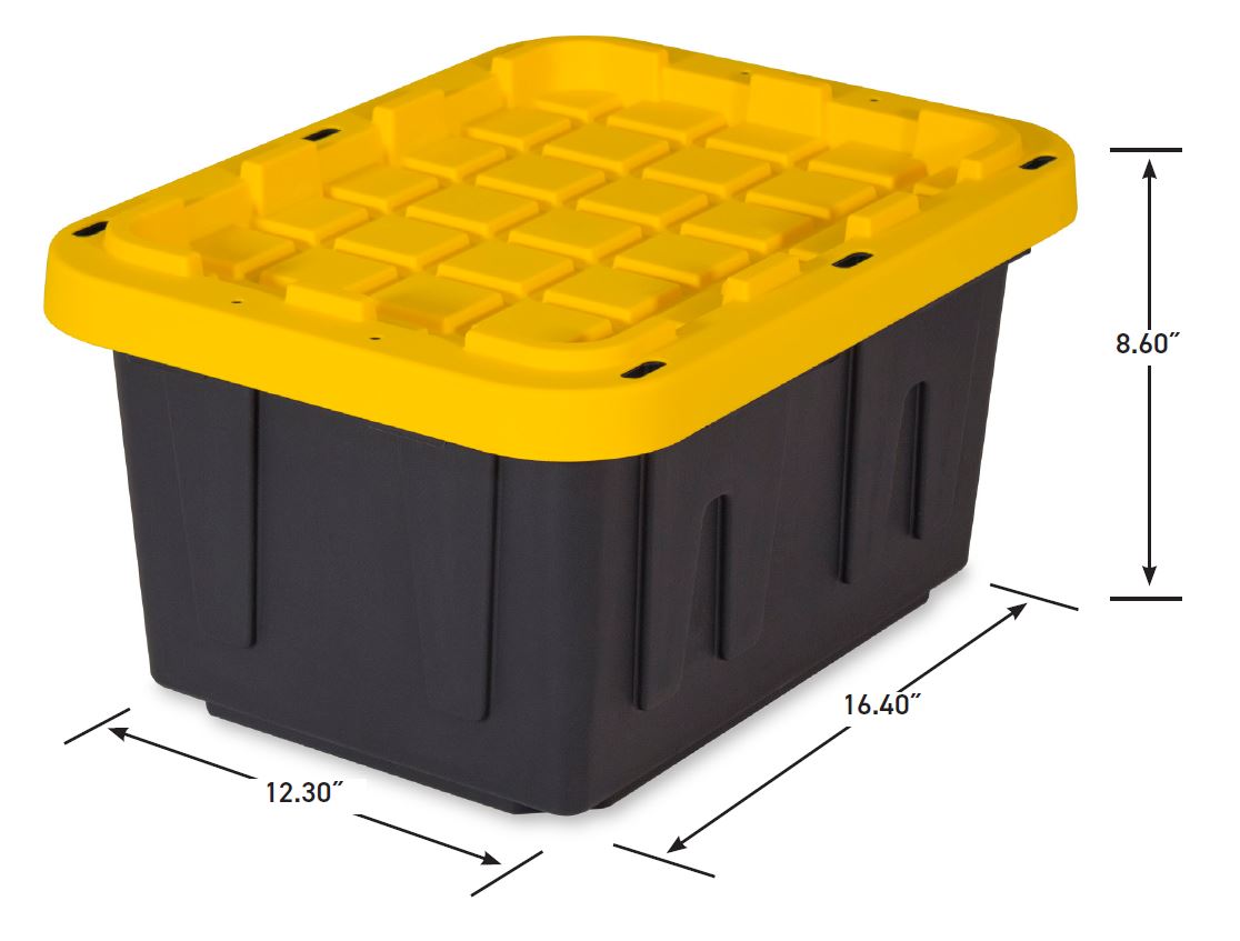 Tough Box 5GTBXBLKYW 5Gallon Black Plastic Storage Tote at Sutherlands