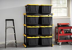 CENTREX 4TBY20X48 48 x 20 x 55-Inch Black And Yellow Heavy Duty 4-Tier ...