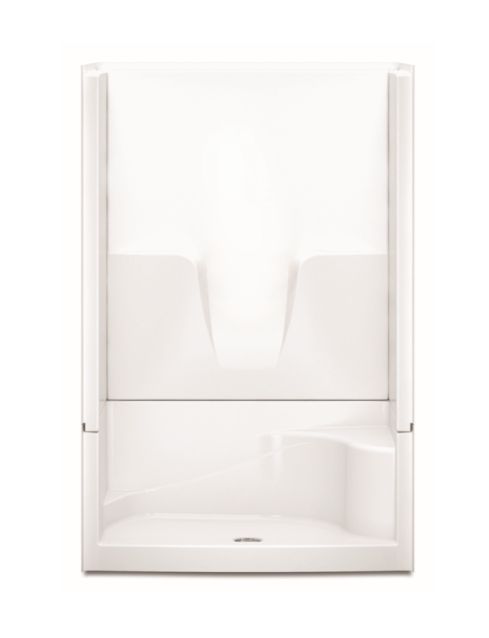 Aquatic 148344PSCR-WH 48 x 34 x 76-Inch White 4-Piece Shower Base ...