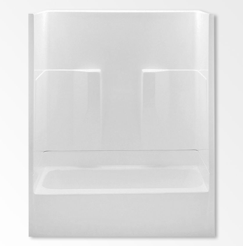 AQUATIC 26032PRWH 60 x 30 x 72Inch White 2Piece Tub/Shower With