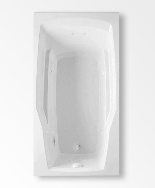AQUATIC 3760621WH 60 x 32 x 201/2Inch White Soaking Tub With Jets at