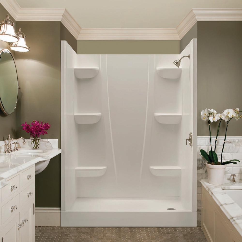 AQUATIC 2374CSW-AW 23 x 74-Inch White Two-Piece Direct-To-Stud Shower ...