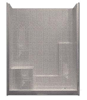 Aquatic M6032sh3p1slwht 60 X 33 X 77 Inch White Tiled 3 Piece Shower Stall With Left Side Seat At Sutherlands