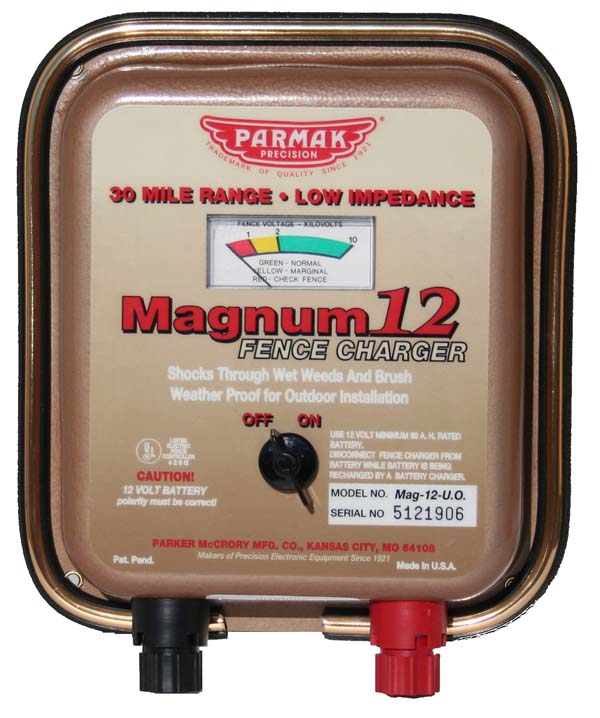 12-Volt Battery Low Impedance Parmak MAG12UO Electric Fence Charger 30-Mile 