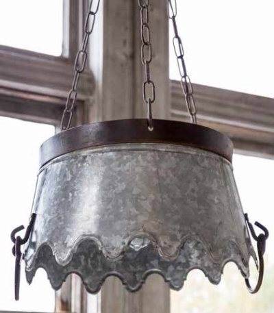 Scalloped Edge Metal Bucket Pendant Light Scalloped Edge Metal Bucket Pendant Light