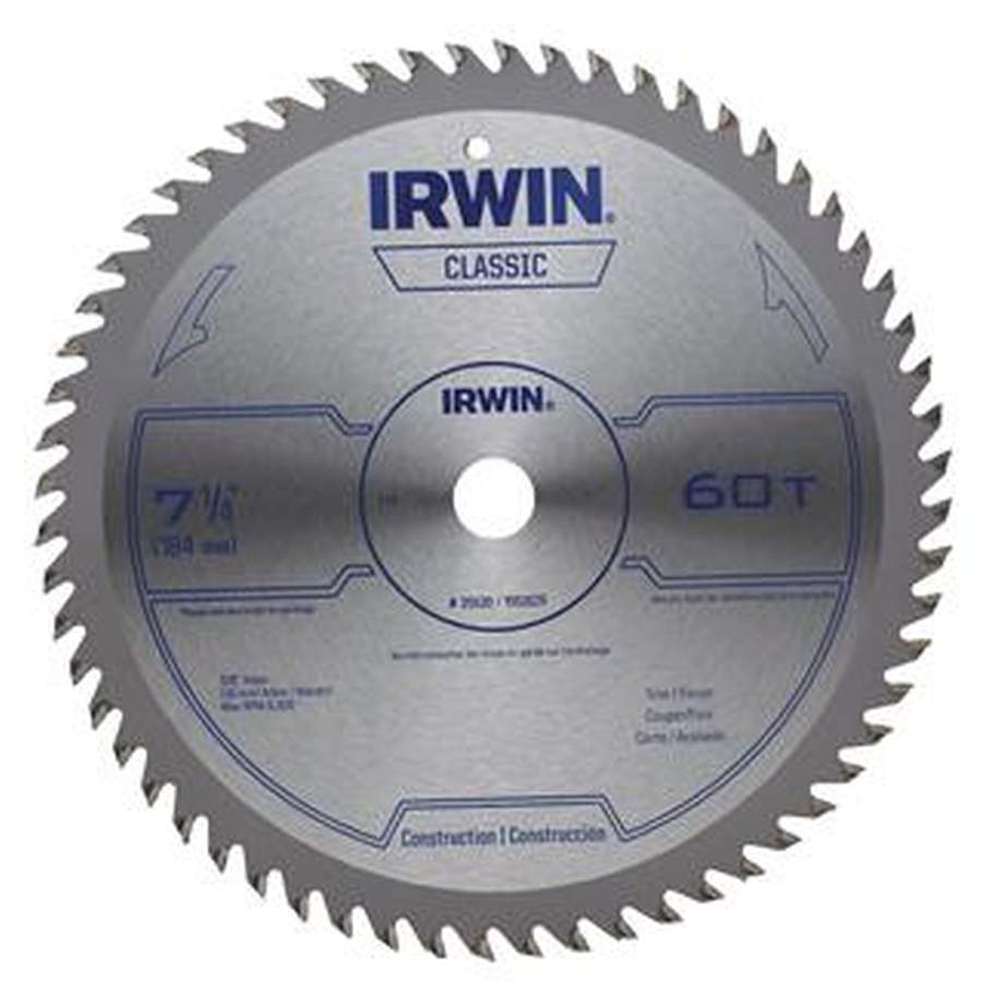 IRWIN 15530ZR 71/4Inch X 60Tooth Circular Classic Series Saw Blade