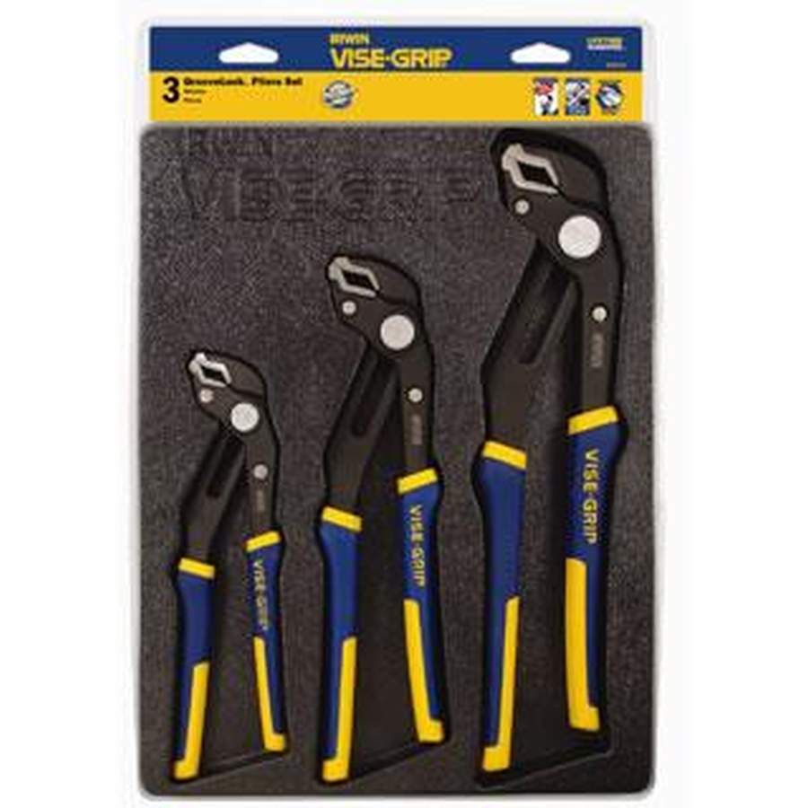 IRWIN 2078710 3Piece ViseGrip Groovelock Pliers Set With Storage Tray
