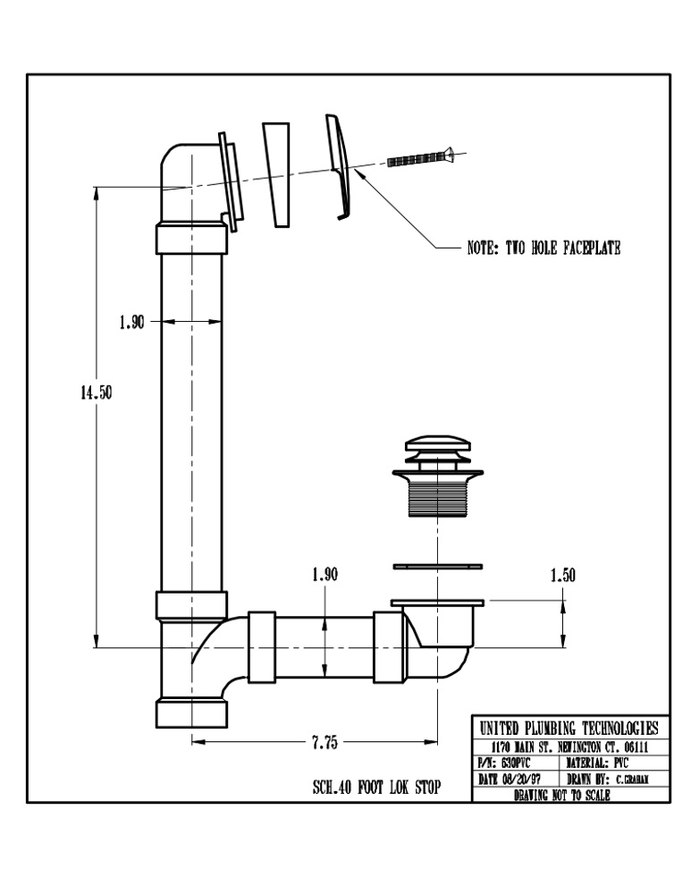 Keeney 630PVC Bath Drain Assembly, Pvc, Chrome at Sutherlands