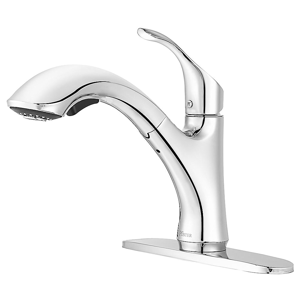 Pfister F5347cvc Corvo Chrome 1 Handle Pull Out Kitchen Faucet At