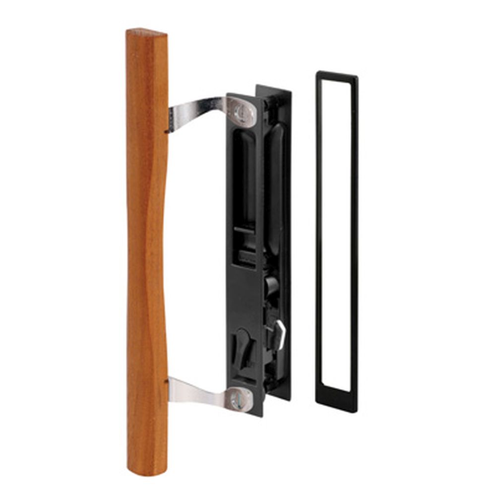 Prime-Line Sliding Glass Door Handle Set Pull Wood Tone White Steel New 143532 
