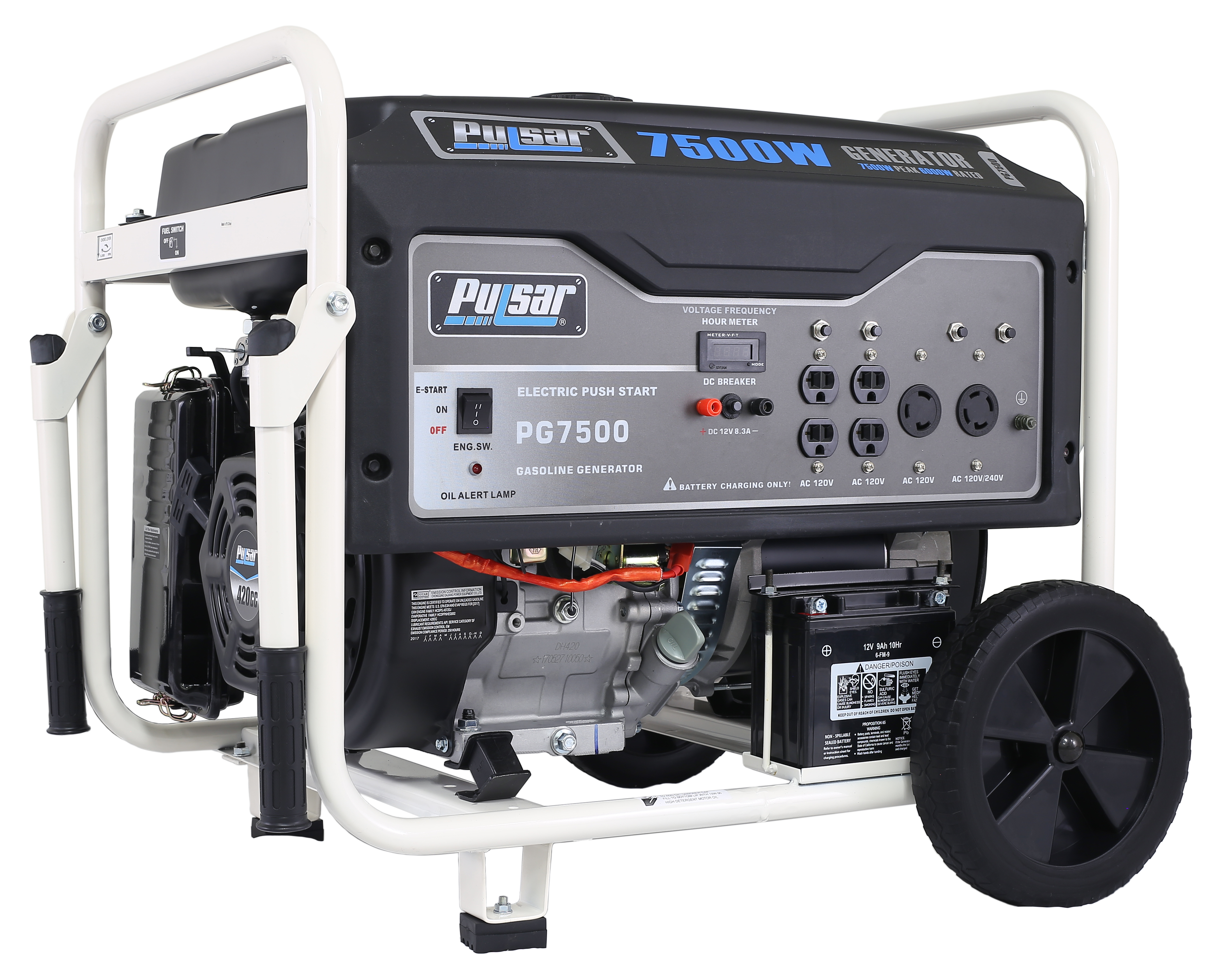 Pulsar Products PG7500E 7500-Watt Gas-Powered Portable Generator With ...