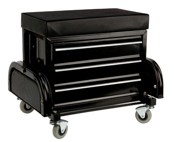 Performance Tool 25020 Black 3 Drawer Creeper Seat Tool Box At