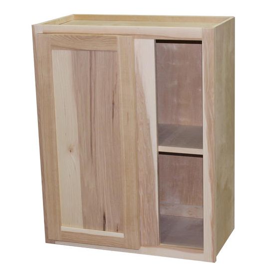 Quality One Xcw2430 24 X 30 X 12 Inch Premium Ready To Finish Hickory Corner Wall Cabinet At 6613