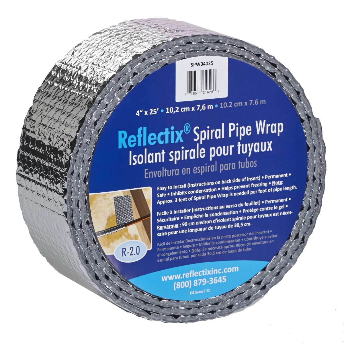 Reflectix R-2 Spiral Pipe Wrap 4 Reflectix R-2 Spiral Pipe Wrap 4
