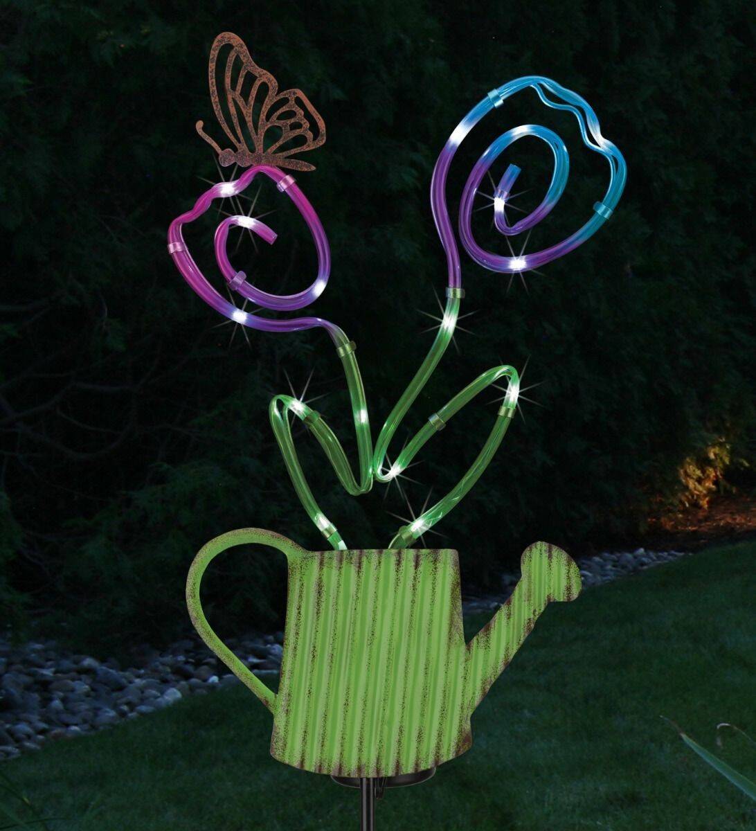 Regal Art & Gift 13464 Neon Flower Solar Stake Green at Sutherlands