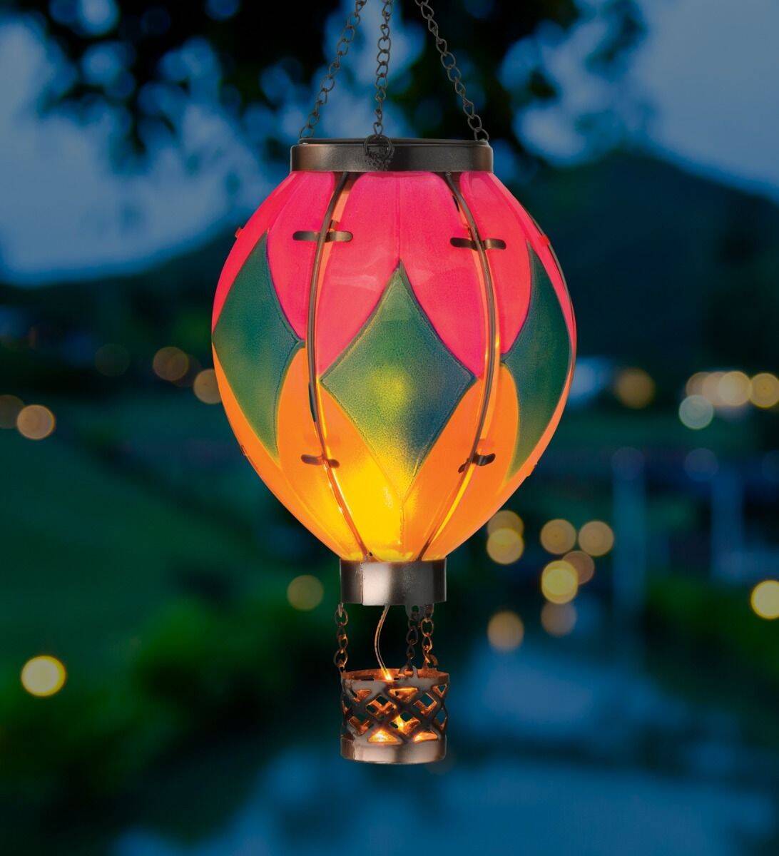 Regal Art & Gift 13514 Small Hot Air Balloon Solar Lantern Diamond at ...