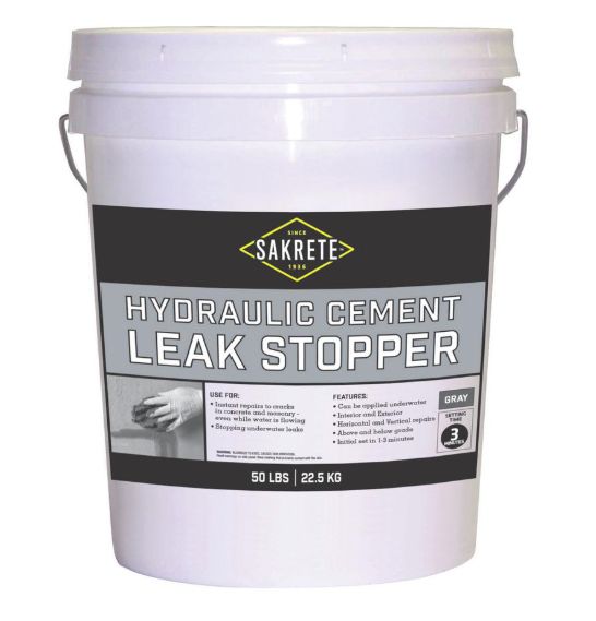 Sakrete 60200700 50-Pound Gray Leak Stopper Hydraulic Cement Mix at
