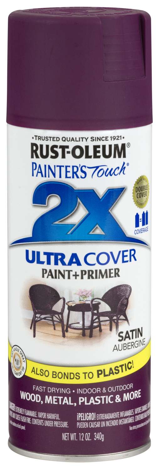 RUST-OLEUM® 257419 12-Ounce Satin Aubergine 2x Ultra Cover Paint+
