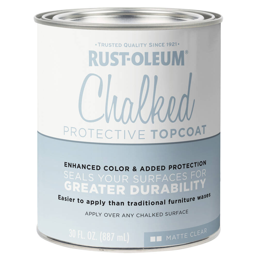 RUST-OLEUM® 287722 1-Quart Matte Clear Chalked Protective Topcoat Brush ...