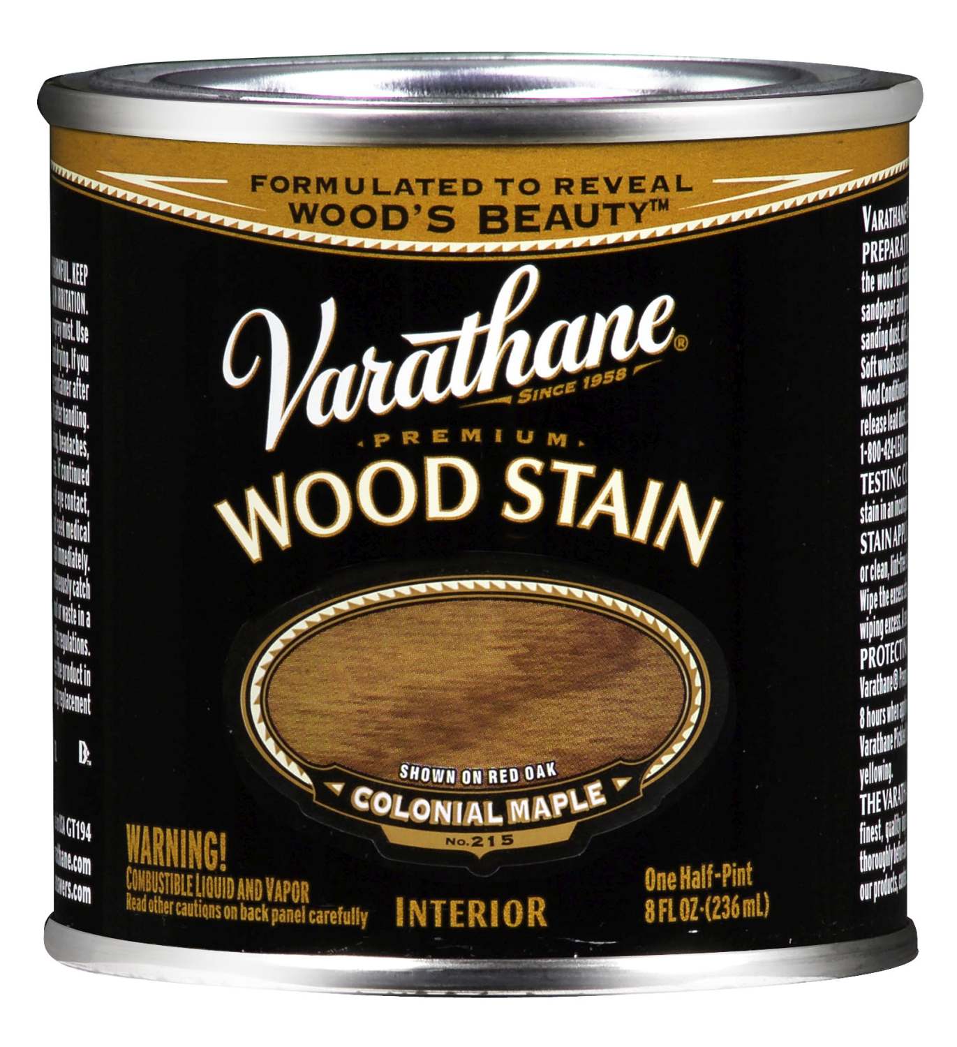 VARATHANE 211759 1/2Pint Colonial Maple Premium Wood Stain at Sutherlands