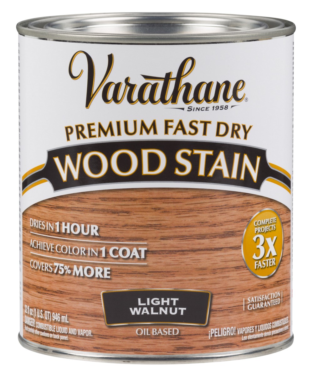 VARATHANE 262015 1Quart Light Walnut Fast Dry Premium Wood Stain at