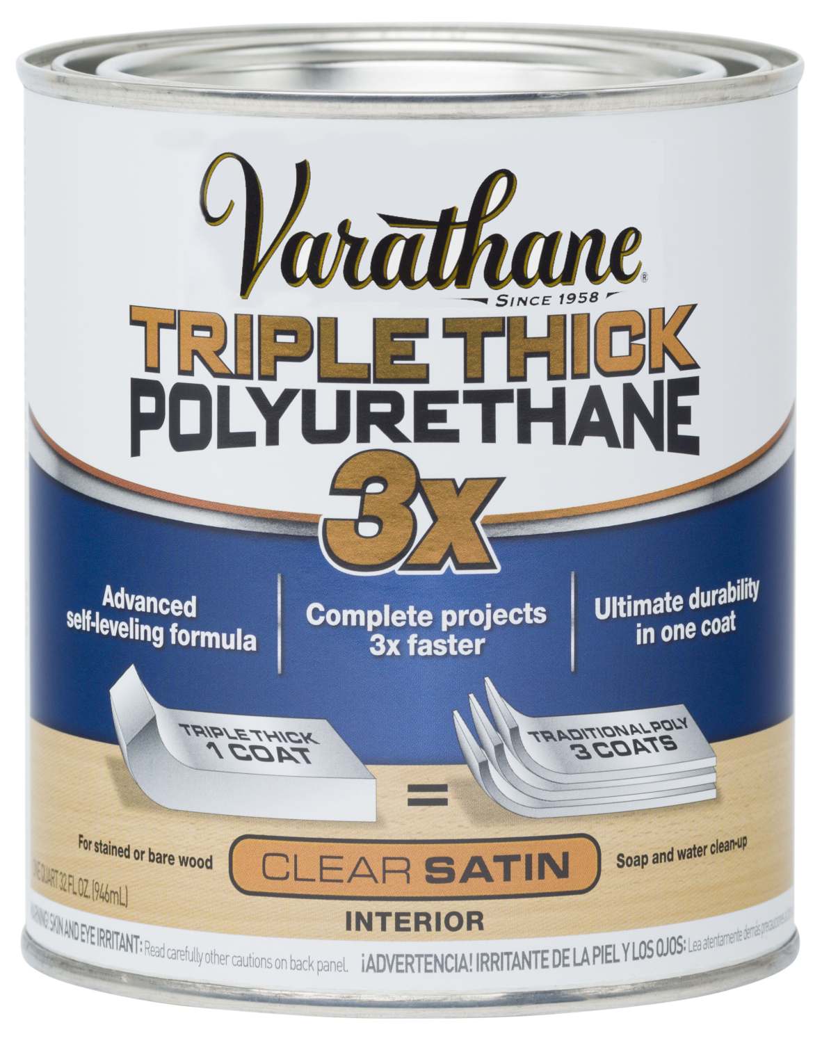 VARATHANE 284473 1Quart Satin Triple Thick Polyurethane at Sutherlands