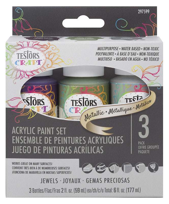 TESTORS 297599 3Pack Metallic Acrylic Craft Paint at Sutherlands