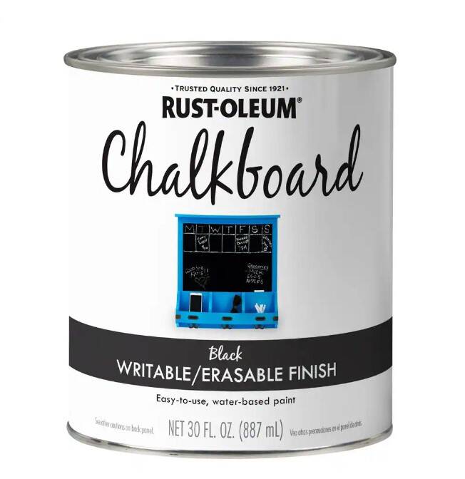 RUST-OLEUM® 301450 30-Fluid Ounce Black Brush-On Chalkboard Paint At ...